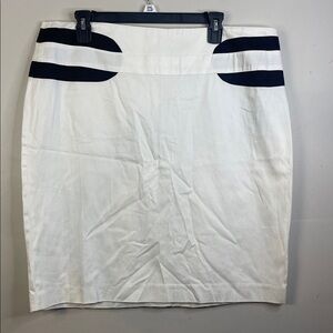 Atelier Classic Pencil Skirt White and Black Size 16